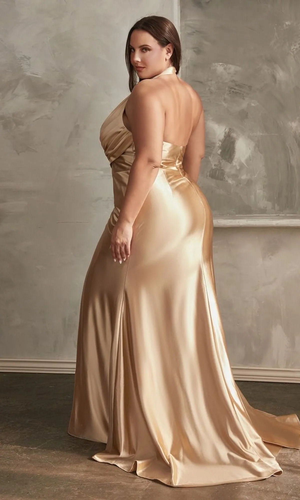 Side-Sash Plus-Size Long Halter Prom Dress CH079C sold by PromGirl product image thumbnail 2