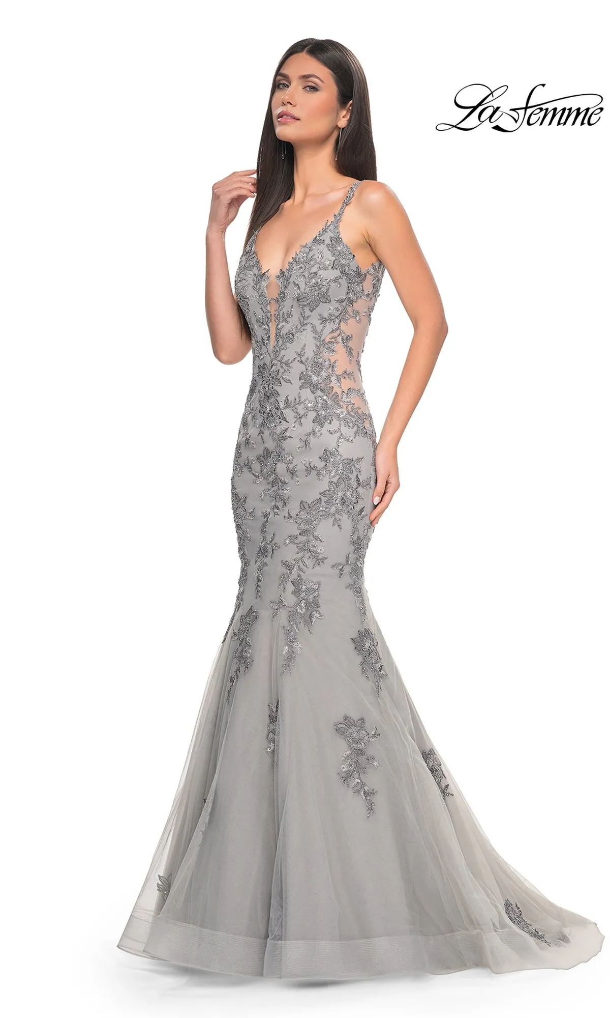 La Femme Backless Long Mermaid Prom Dress 32295 sold by PromGirl product image thumbnail 3