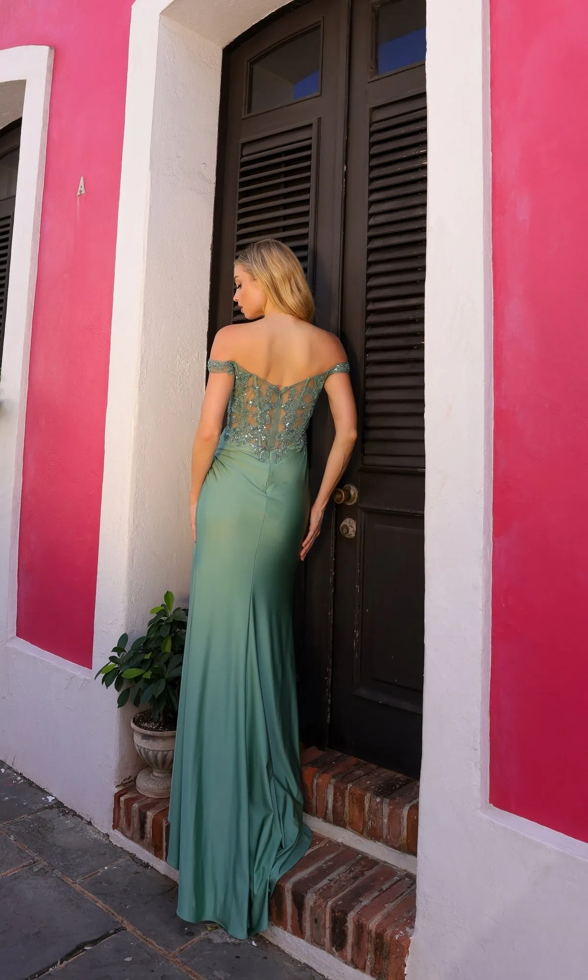 Off-the-Shoulder Long Sweetheart Prom Dress A1373 sold by PromGirl product image thumbnail 5