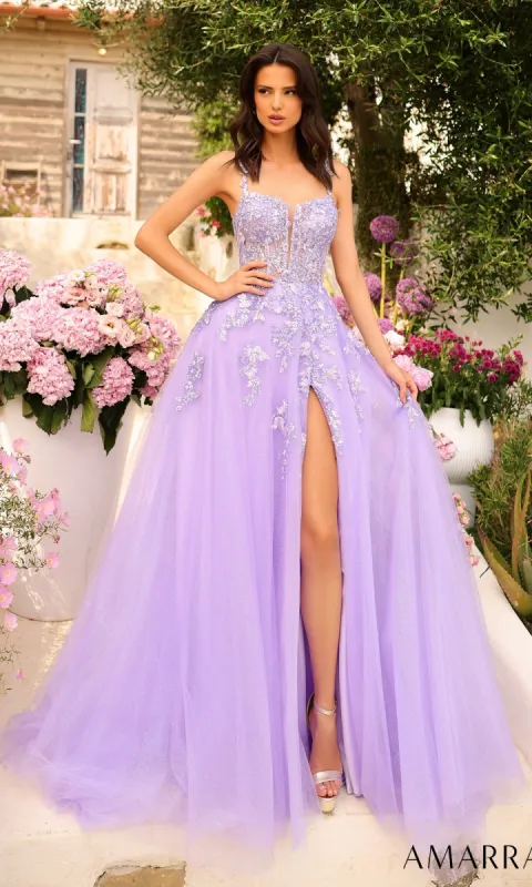 Amarra Lilac Purple Long Prom Ball Gown 88735 sold by PromGirl