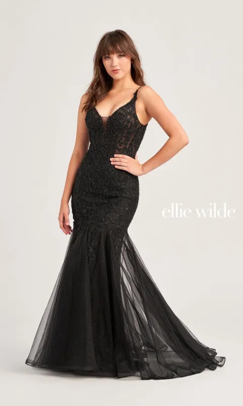 V-Back Ellie Wilde Mermaid Prom Dress EW35227 made by PromGirl