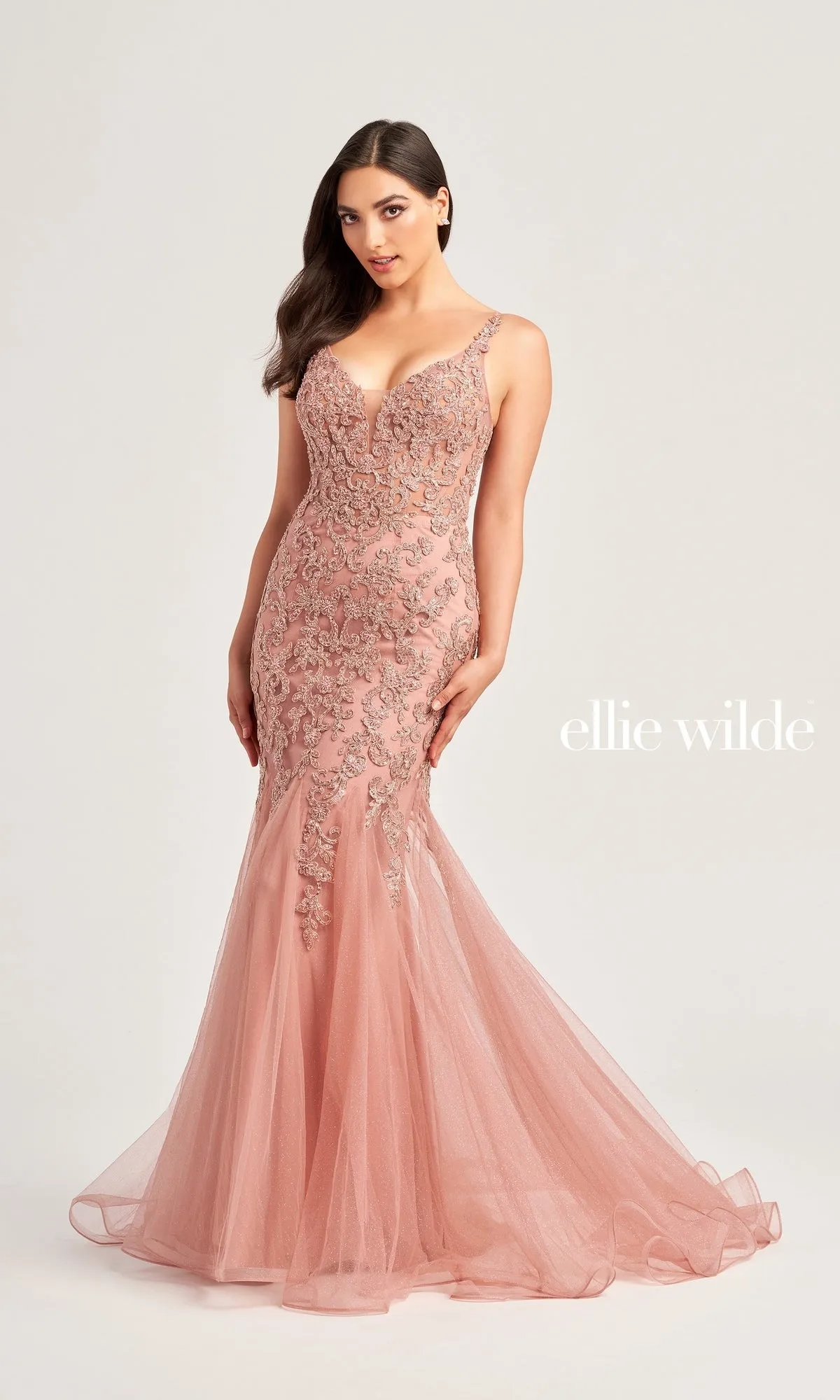 V-Back Ellie Wilde Mermaid Prom Dress EW35227 sold by PromGirl product image thumbnail 4