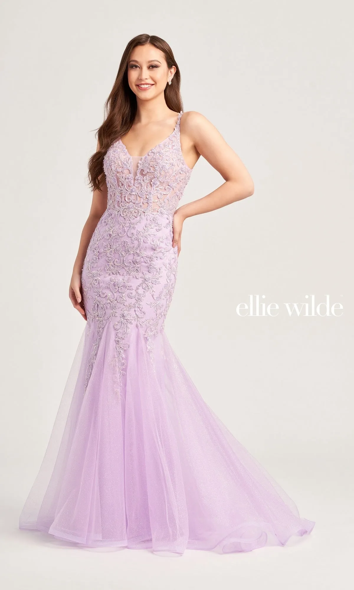 V-Back Ellie Wilde Mermaid Prom Dress EW35227 sold by PromGirl product image thumbnail 5