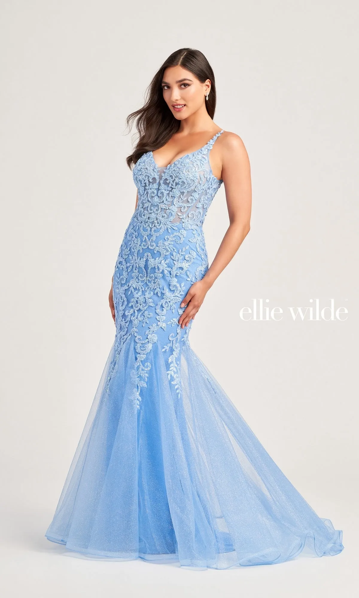 V-Back Ellie Wilde Mermaid Prom Dress EW35227 sold by PromGirl product image thumbnail 3