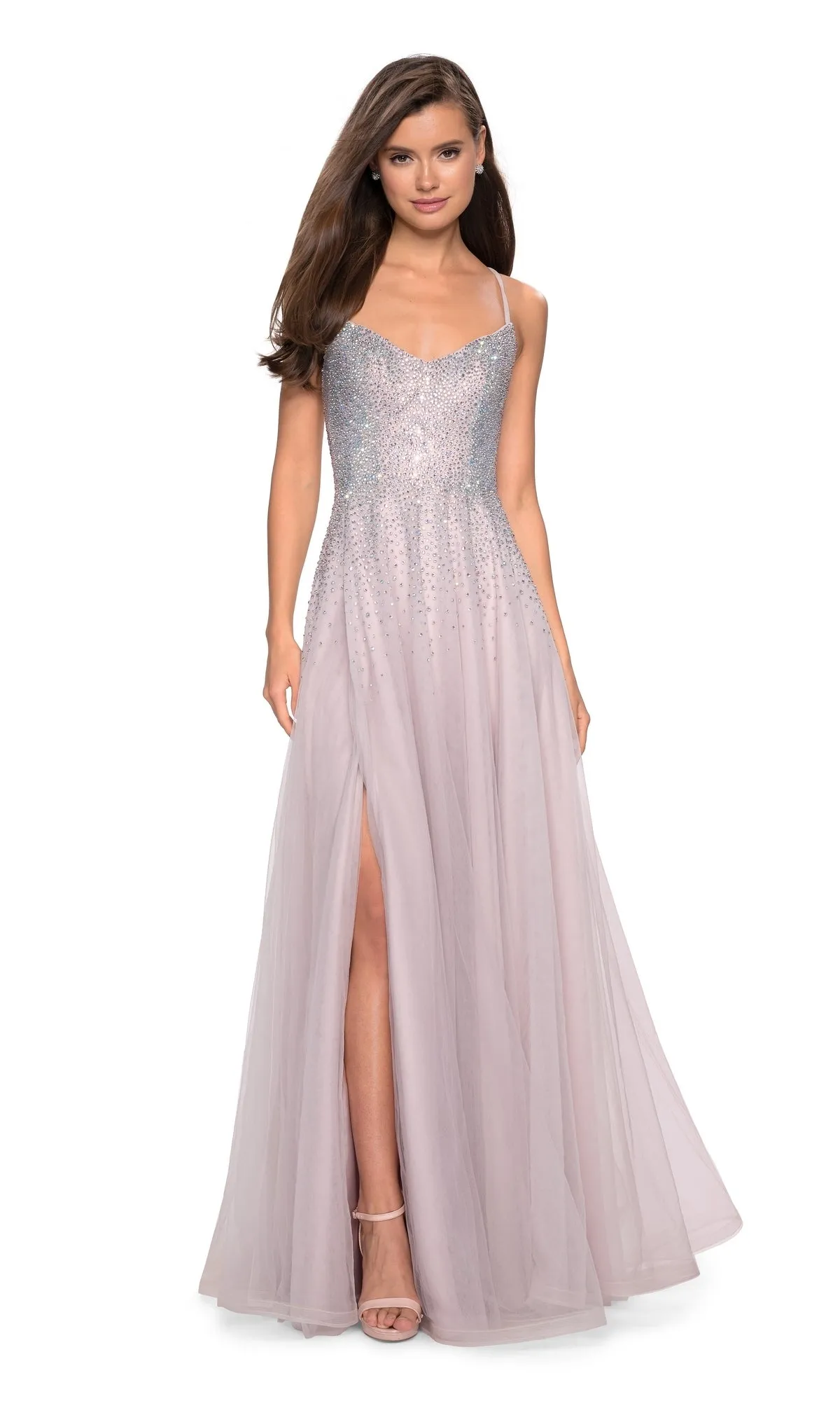 Sparkly Pastel Tulle Prom Dress: La Femme 27750 sold by PromGirl product image thumbnail 3