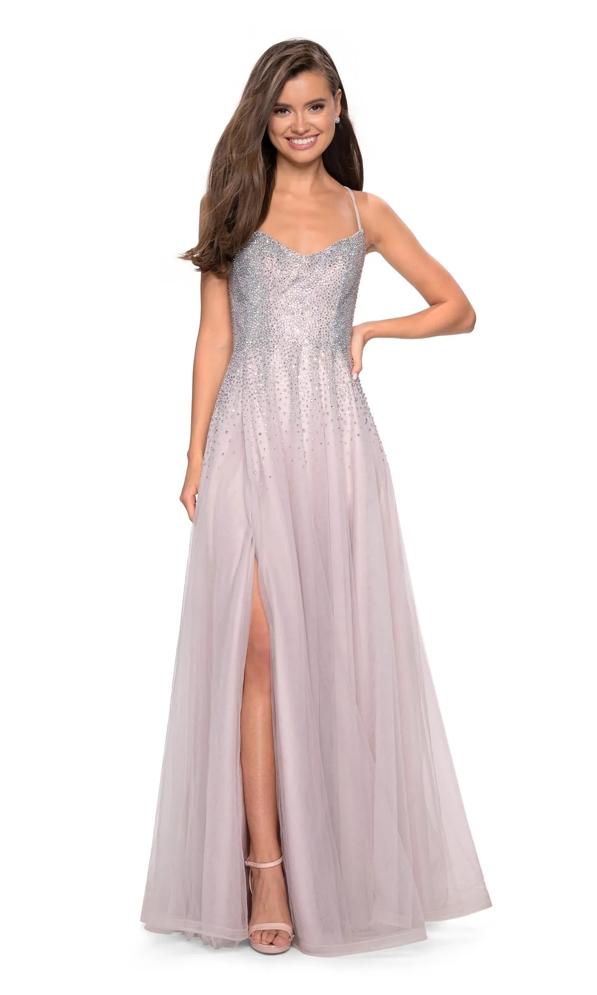 Sparkly Pastel Tulle Prom Dress: La Femme 27750 sold by PromGirl product image thumbnail 5