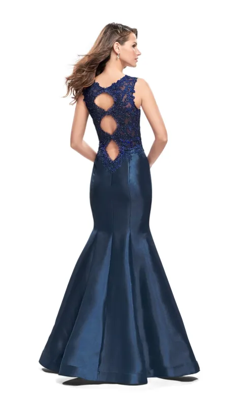 La Femme 25972 Navy Blue Prom Dress sold by PromGirl