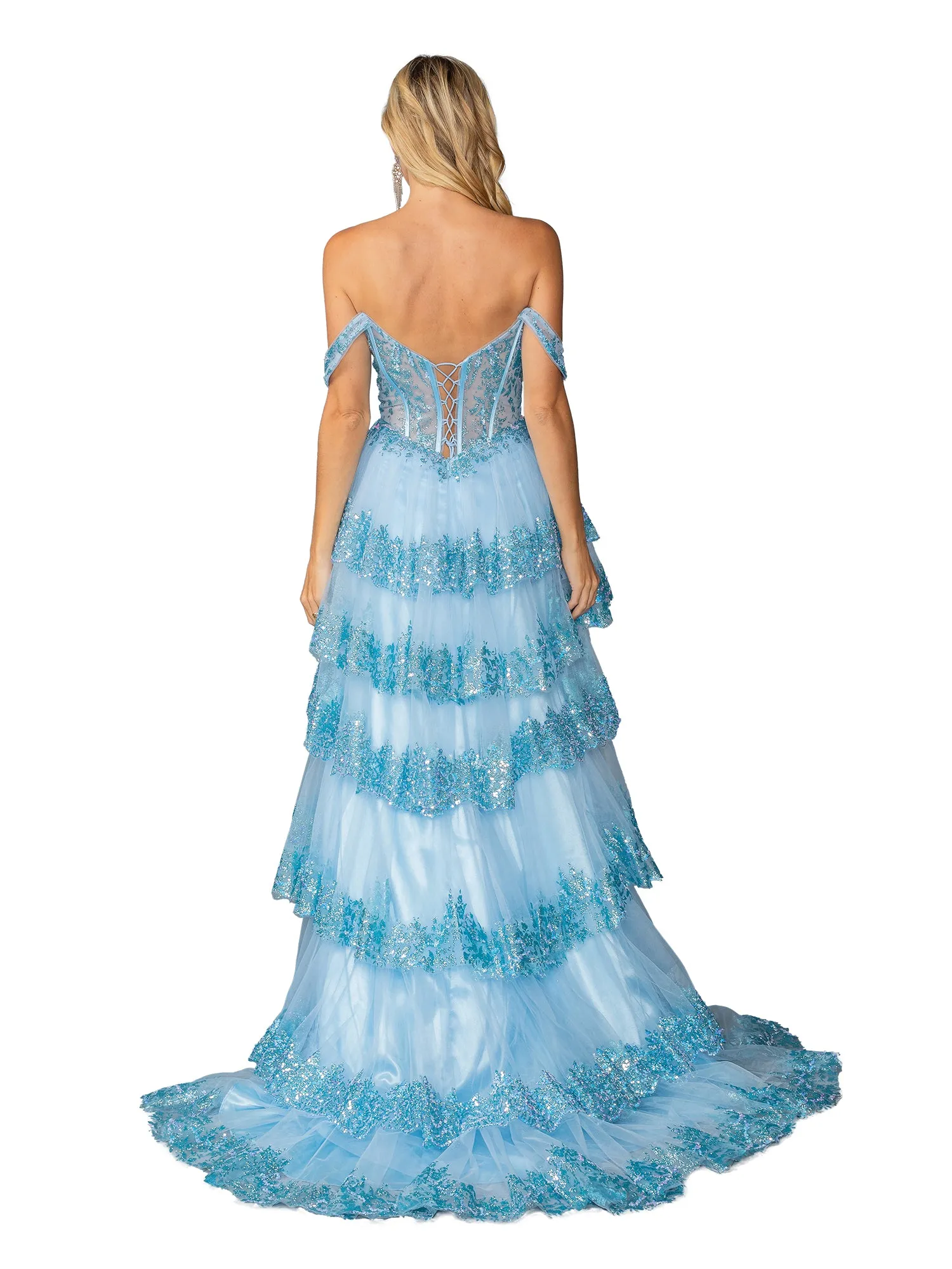 Long Sequin-Ruffle Prom Dress: Dancing Queen 4440 sold by PromGirl product image thumbnail 2