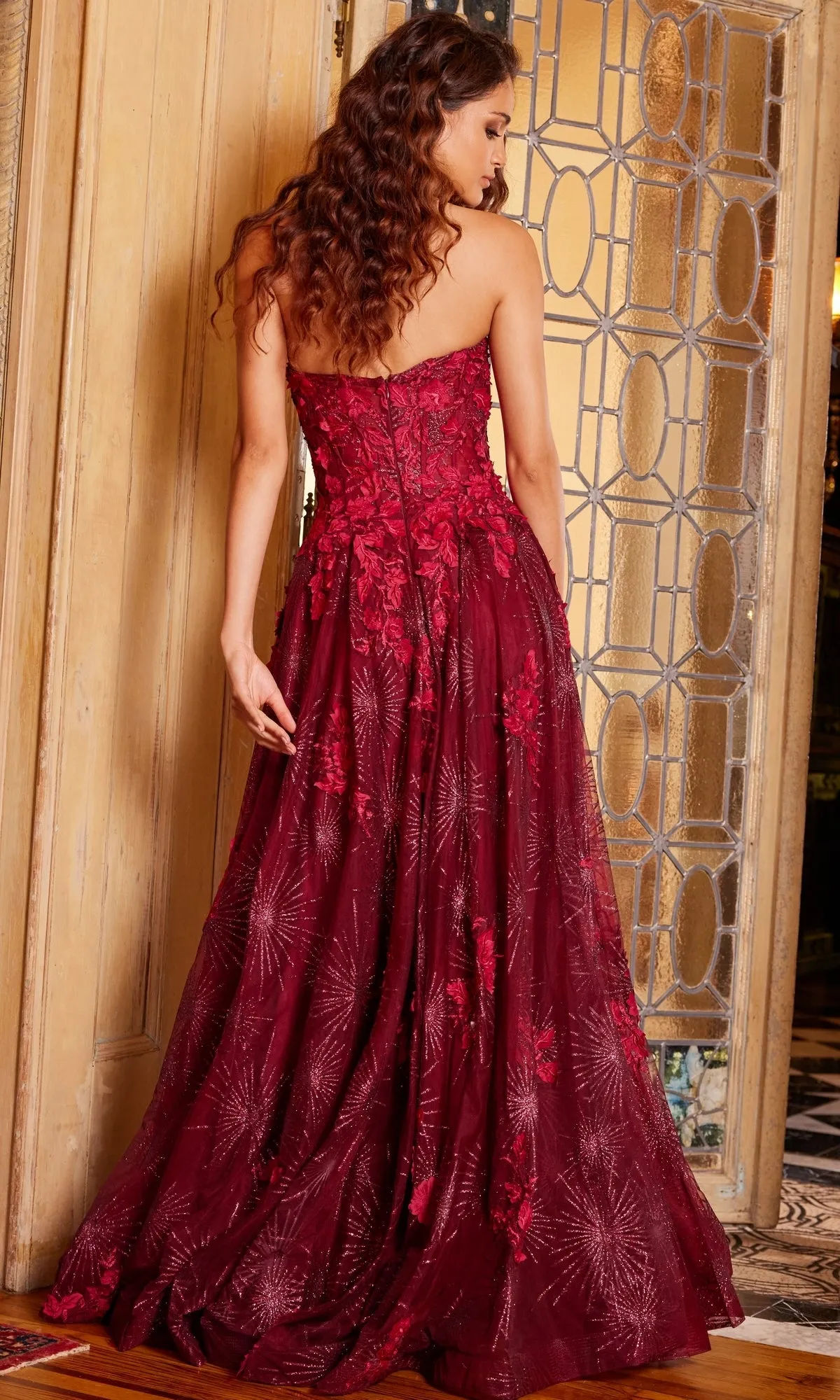 Jovani Strapless Long Glitter Prom Dress 07304 sold by PromGirl product image thumbnail 2