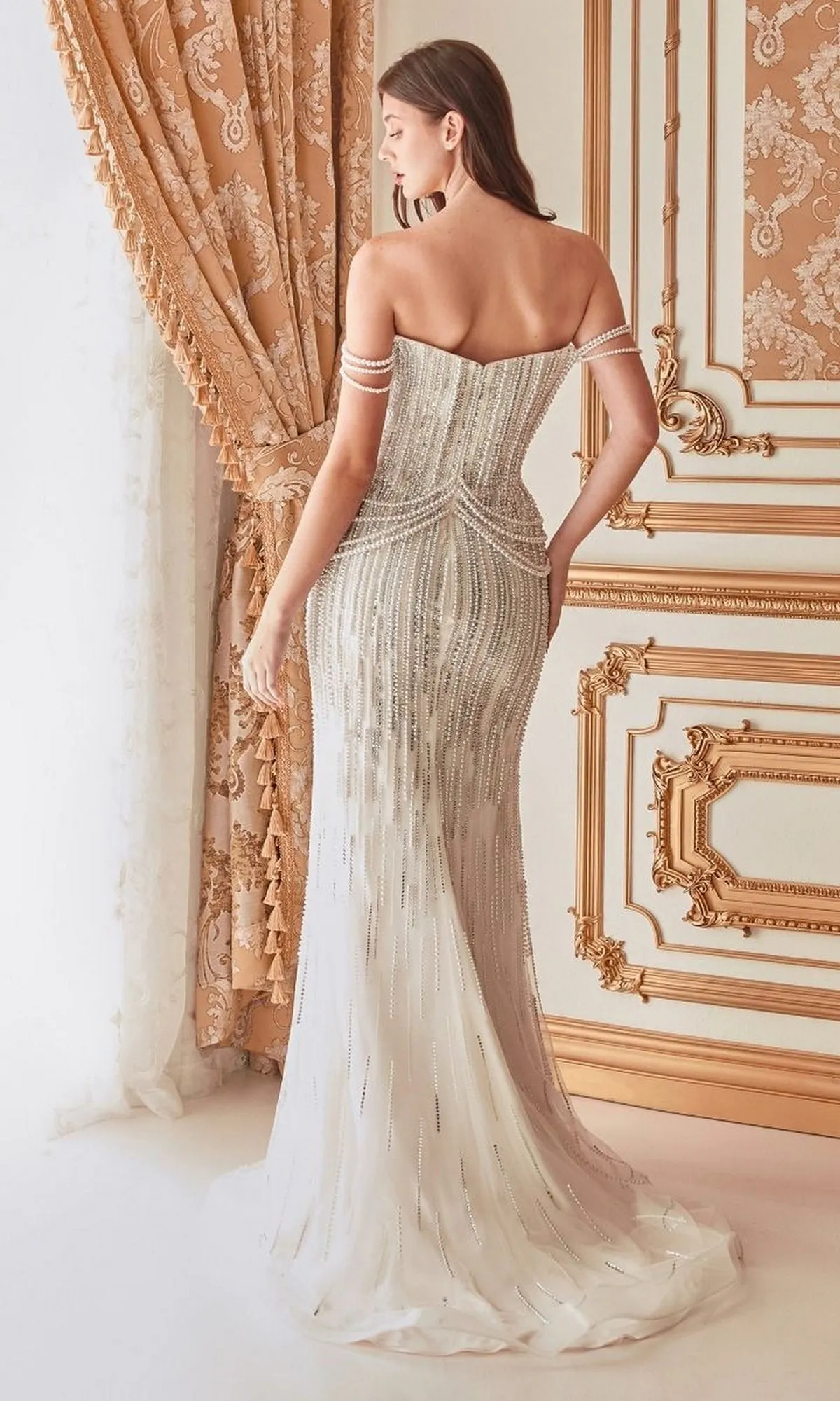 Pearl-Embellished Long Formal Dress A1184 sold by PromGirl product image thumbnail 2