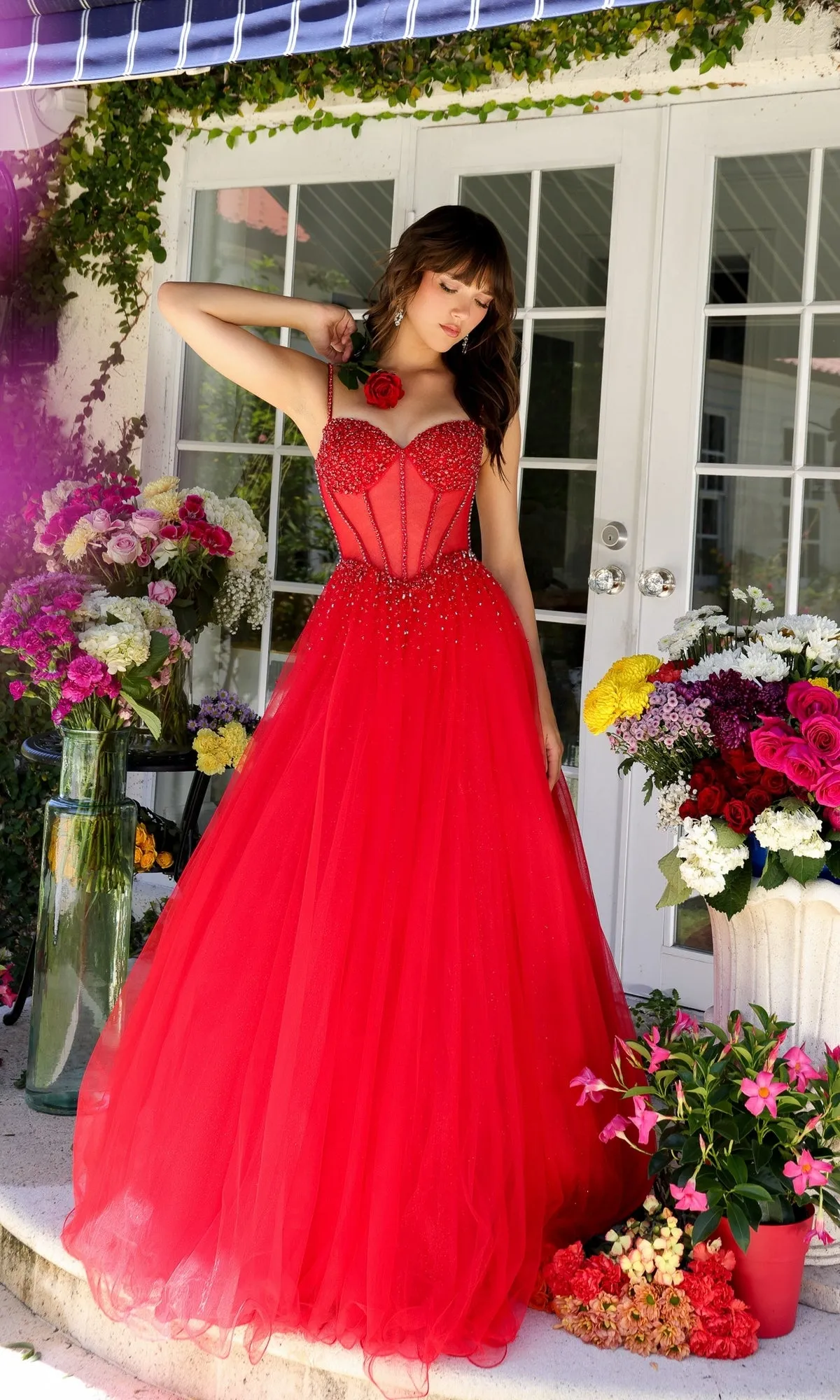 Sheer-Bodice Ball Gown 29530 by Ava Presley sold by PromGirl product image thumbnail 5