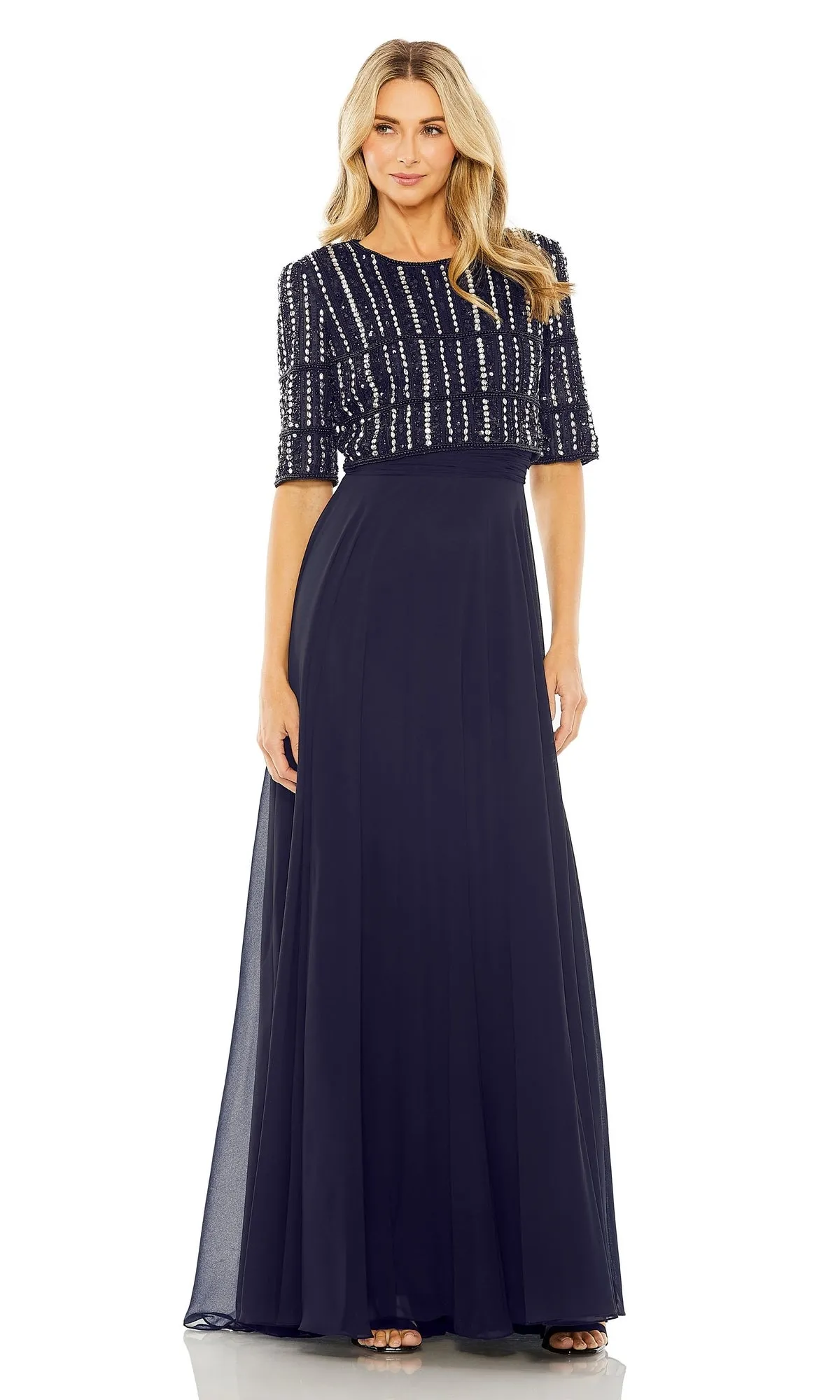 Short Sleeve Long Formal Dress: Mac Duggal 9180 sold by PromGirl product image thumbnail 3