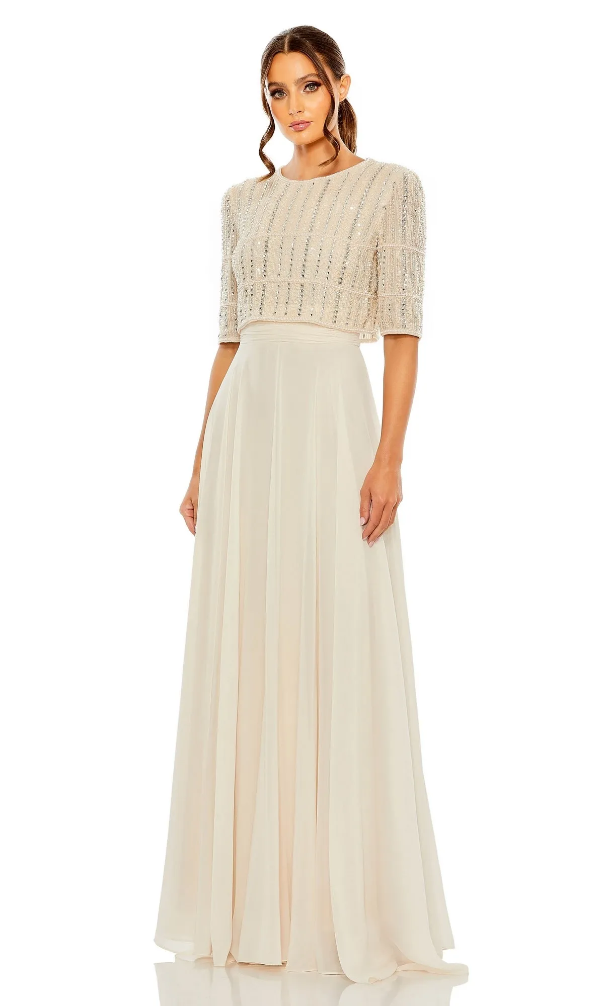 Short Sleeve Long Formal Dress: Mac Duggal 9180 sold by PromGirl product image thumbnail 4