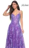 La Femme Sequin-Lace Long Purple Prom Dress 32291 sold by PromGirl