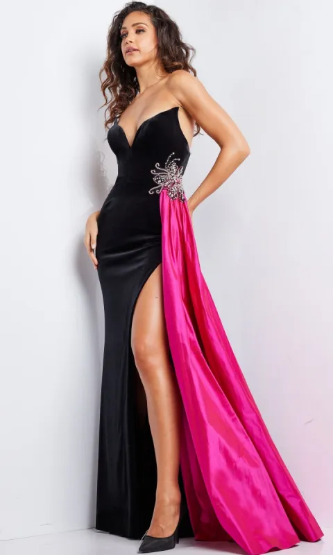 Jovani Side-Sash Strapless Long Prom Dress 26117 sold by PromGirl