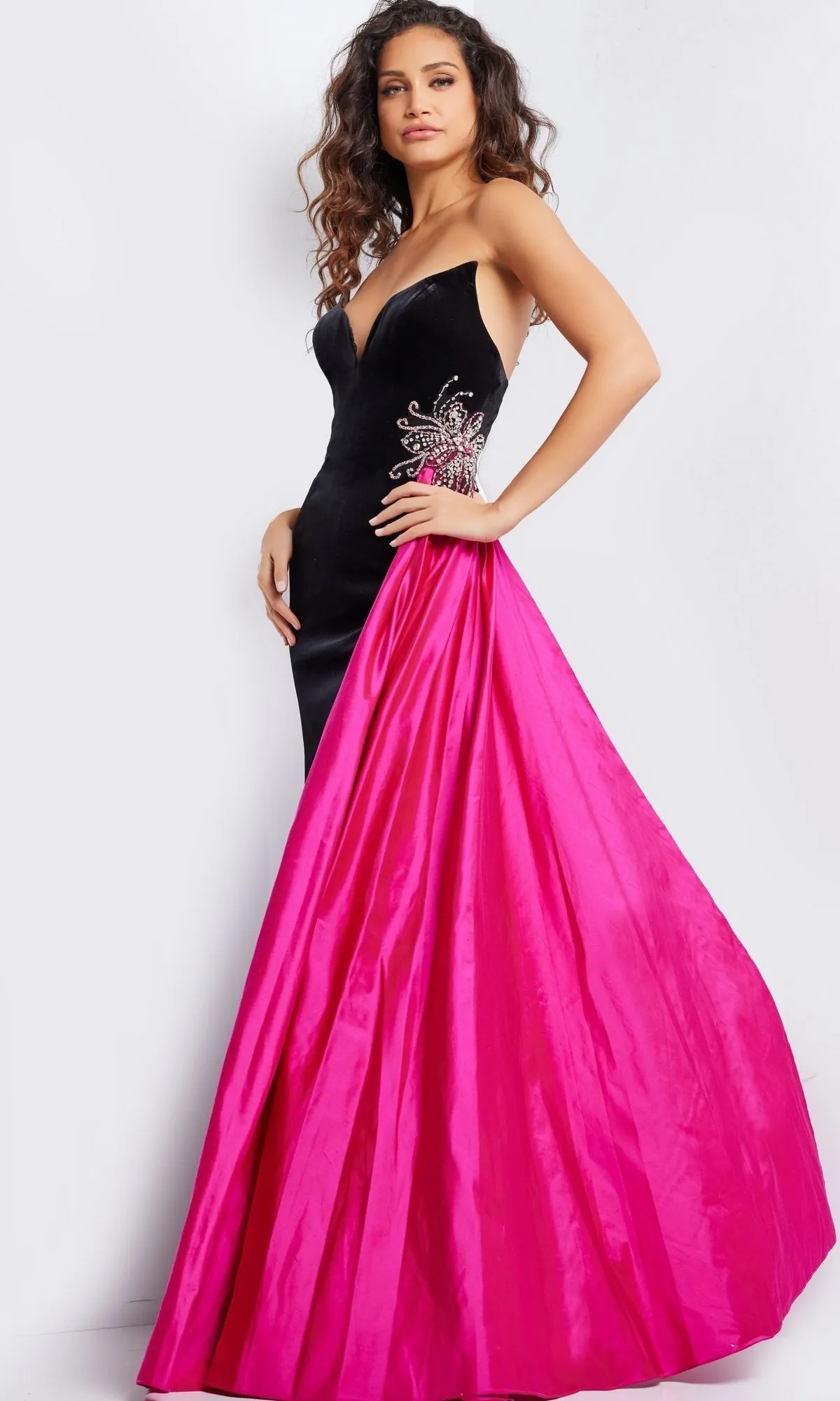 Jovani Side-Sash Strapless Long Prom Dress 26117 sold by PromGirl product image thumbnail 3