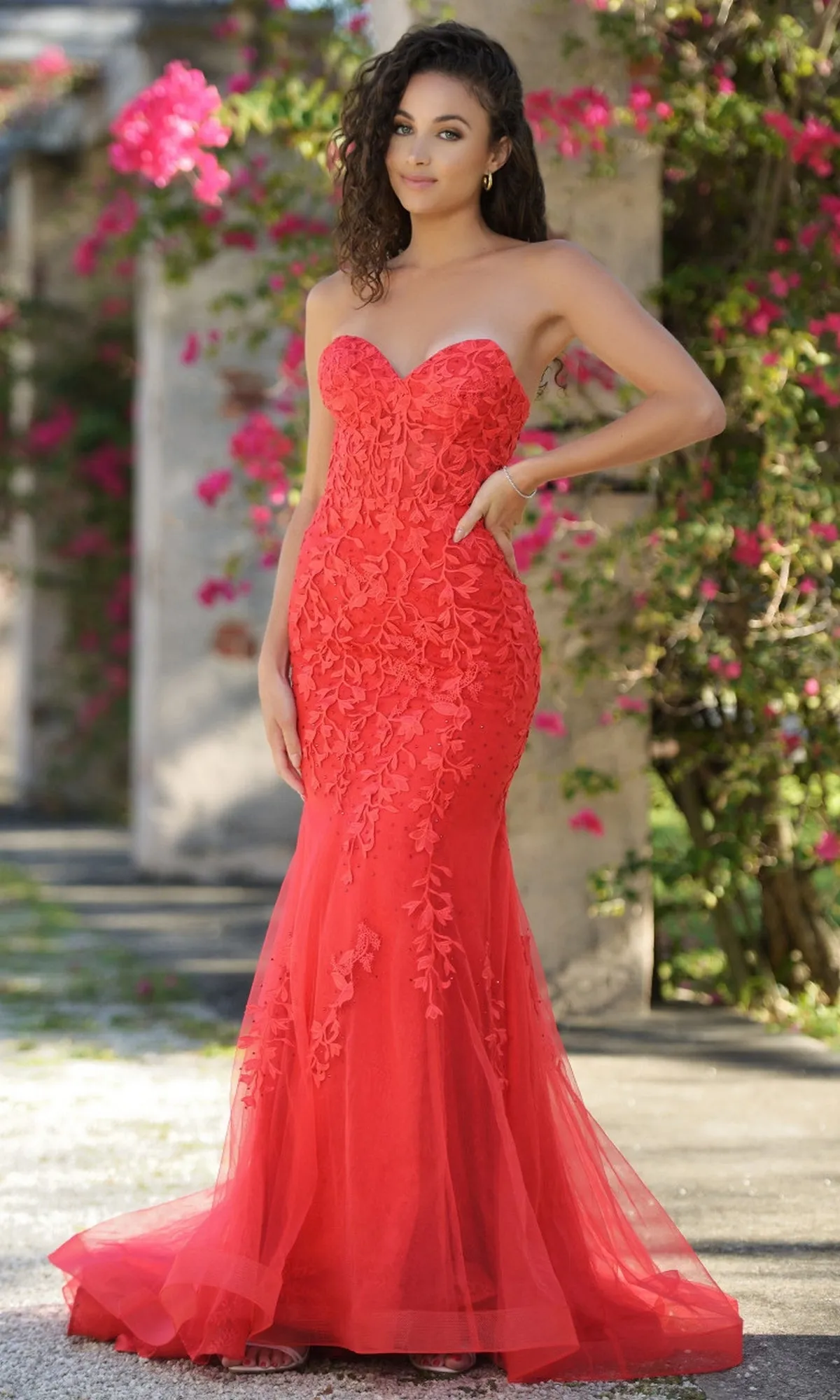Velvi Long Strapless Lace Mermaid Prom Dress Reva sold by PromGirl product image thumbnail 5