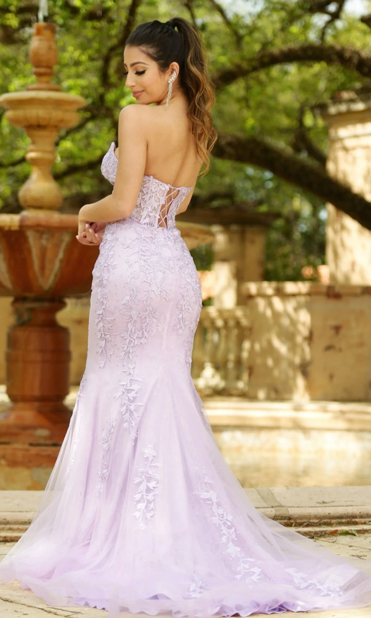 Velvi Long Strapless Lace Mermaid Prom Dress Reva sold by PromGirl product image thumbnail 2