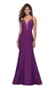 La Femme Open-Back V-Neck Jersey Prom Dress 27446 sold by PromGirl