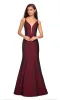 La Femme Open-Back V-Neck Jersey Prom Dress 27446 sold by PromGirl
