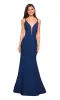 La Femme Open-Back V-Neck Jersey Prom Dress 27446 sold by PromGirl
