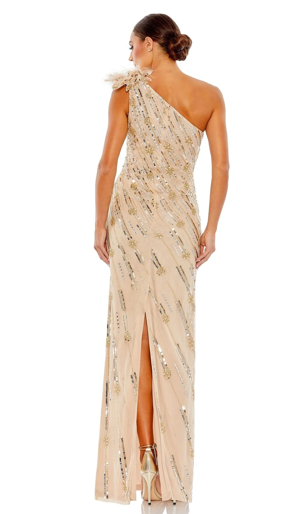 Long Gold Sequin Formal Dress: Mac Duggal 93739 sold by PromGirl product image thumbnail 2