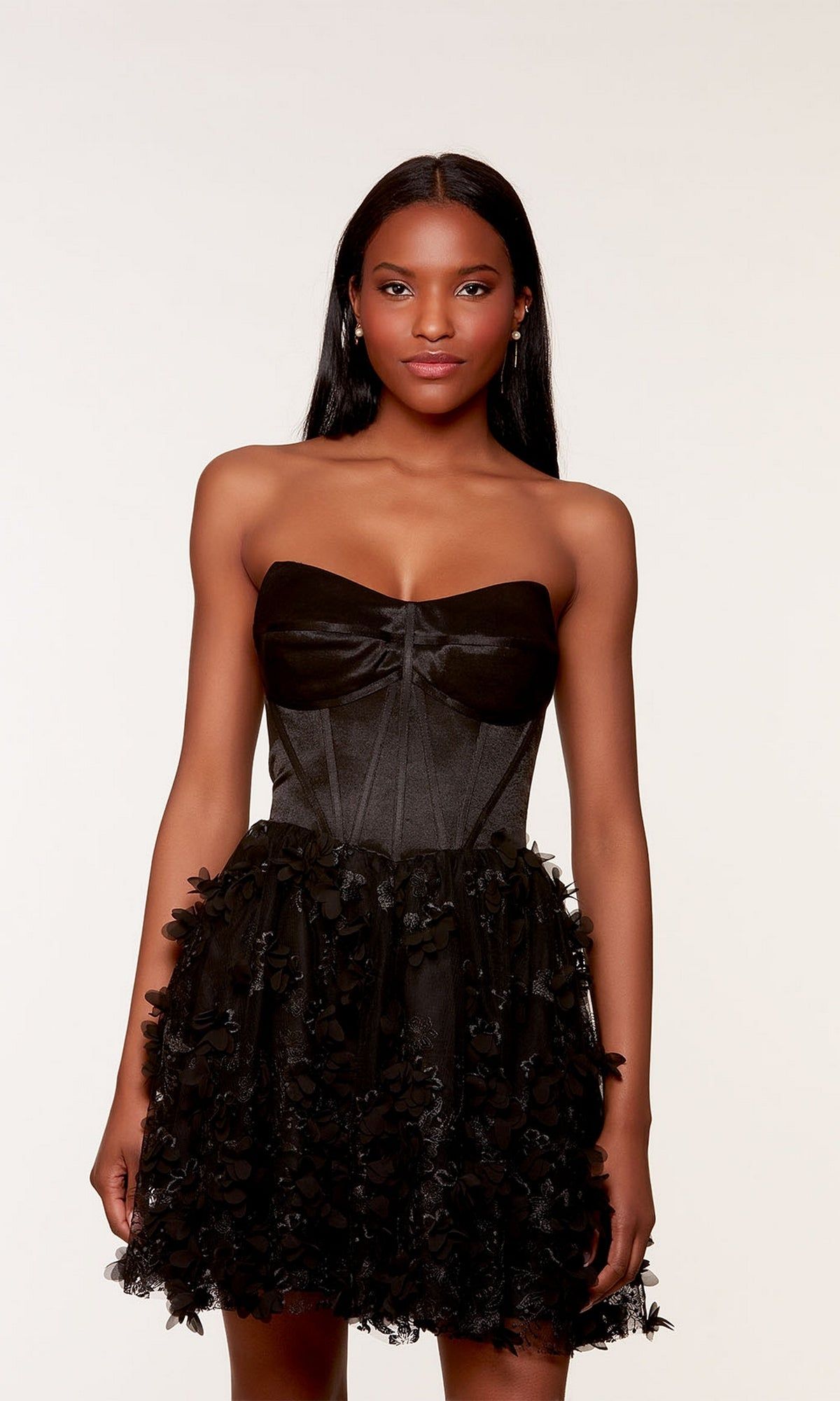 Strapless Short Embellished Black Party Dress 3173 sold by PromGirl product image thumbnail 2