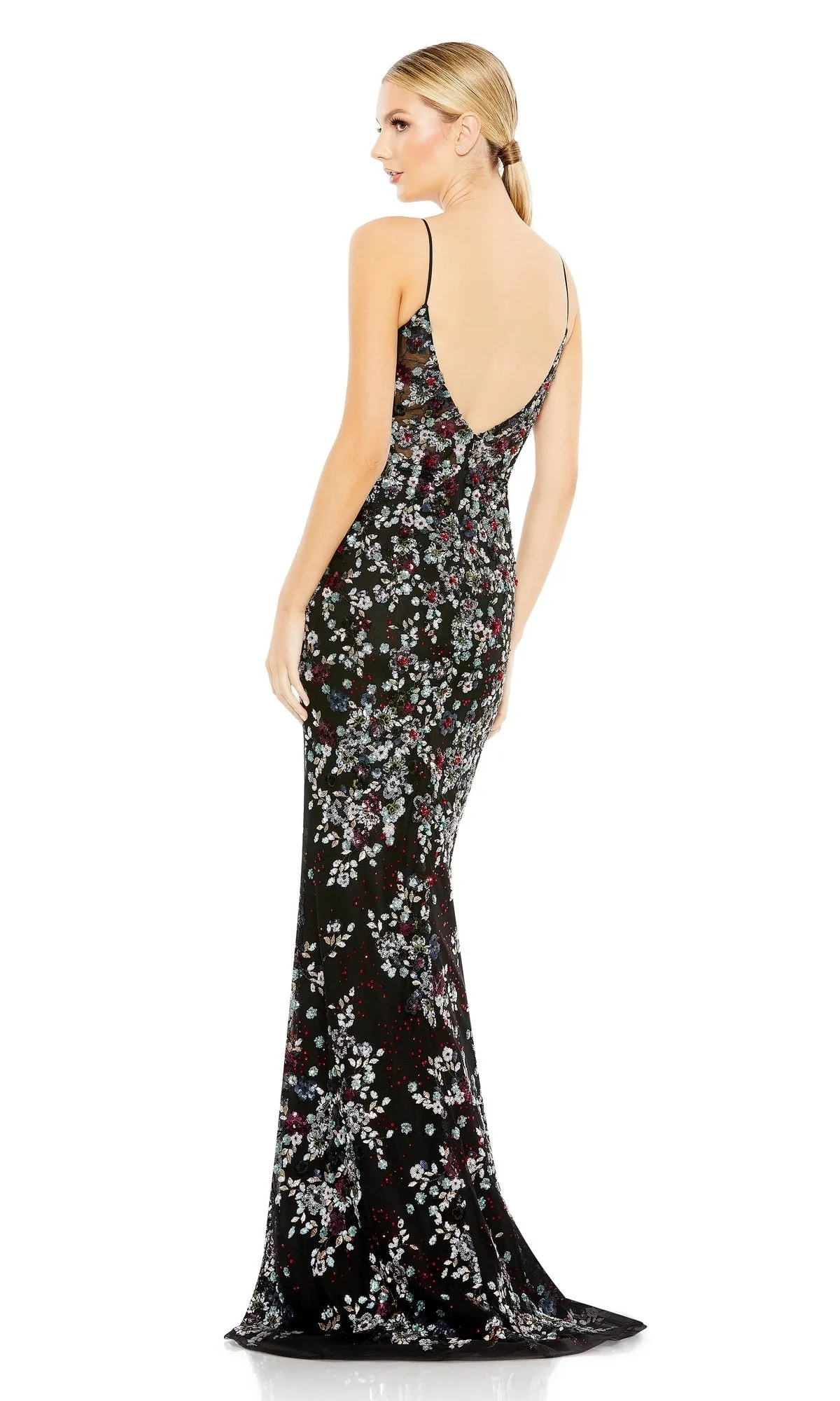 Beaded-Floral Long Black Prom Dress 20332 sold by PromGirl product image thumbnail 2