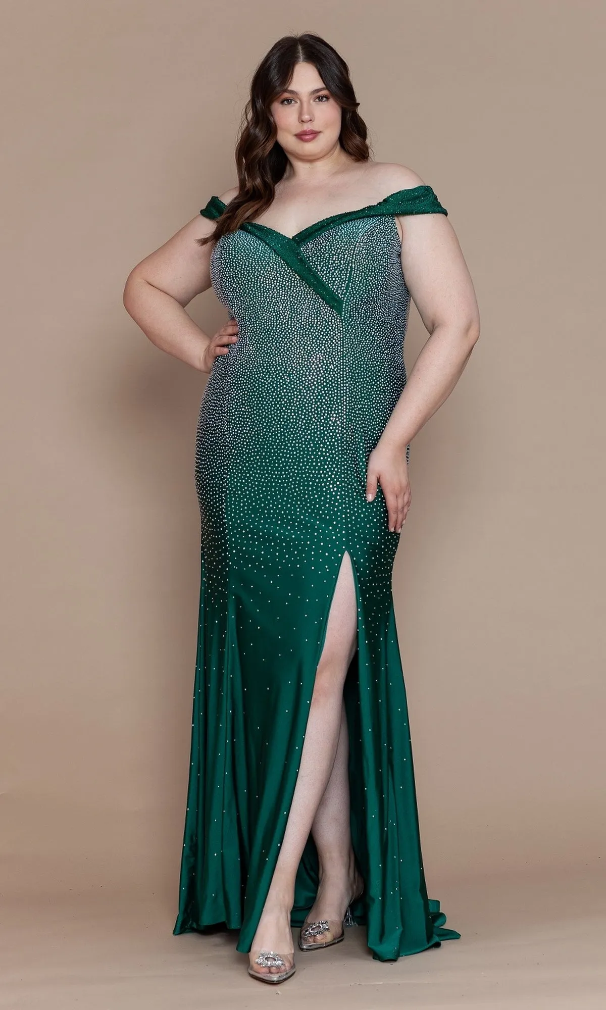 Beaded Plus-Size Long Corset Prom Dress W1120 sold by PromGirl product image thumbnail 4
