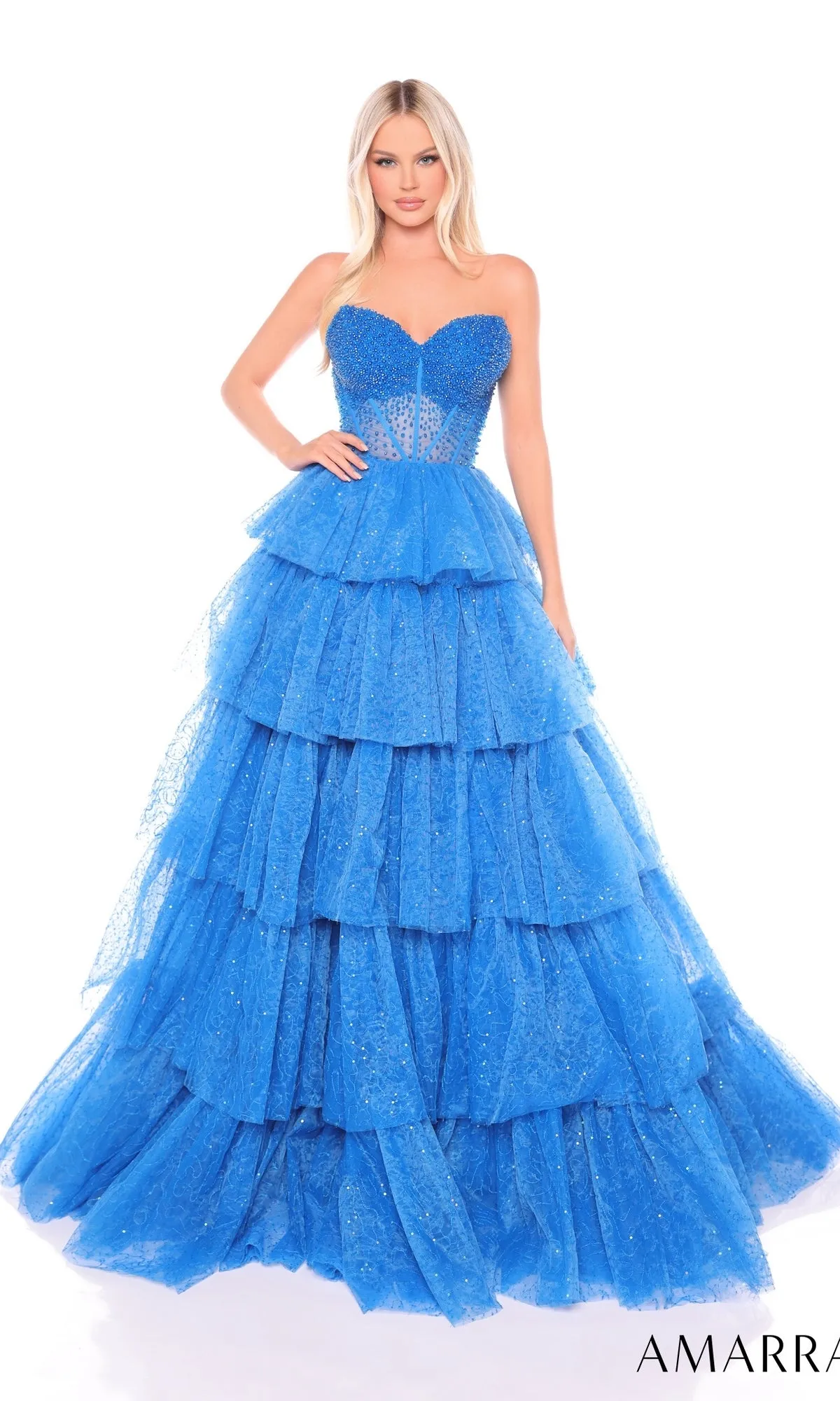 Long Formal Dress 88131 by Amarra sold by PromGirl product image thumbnail 5