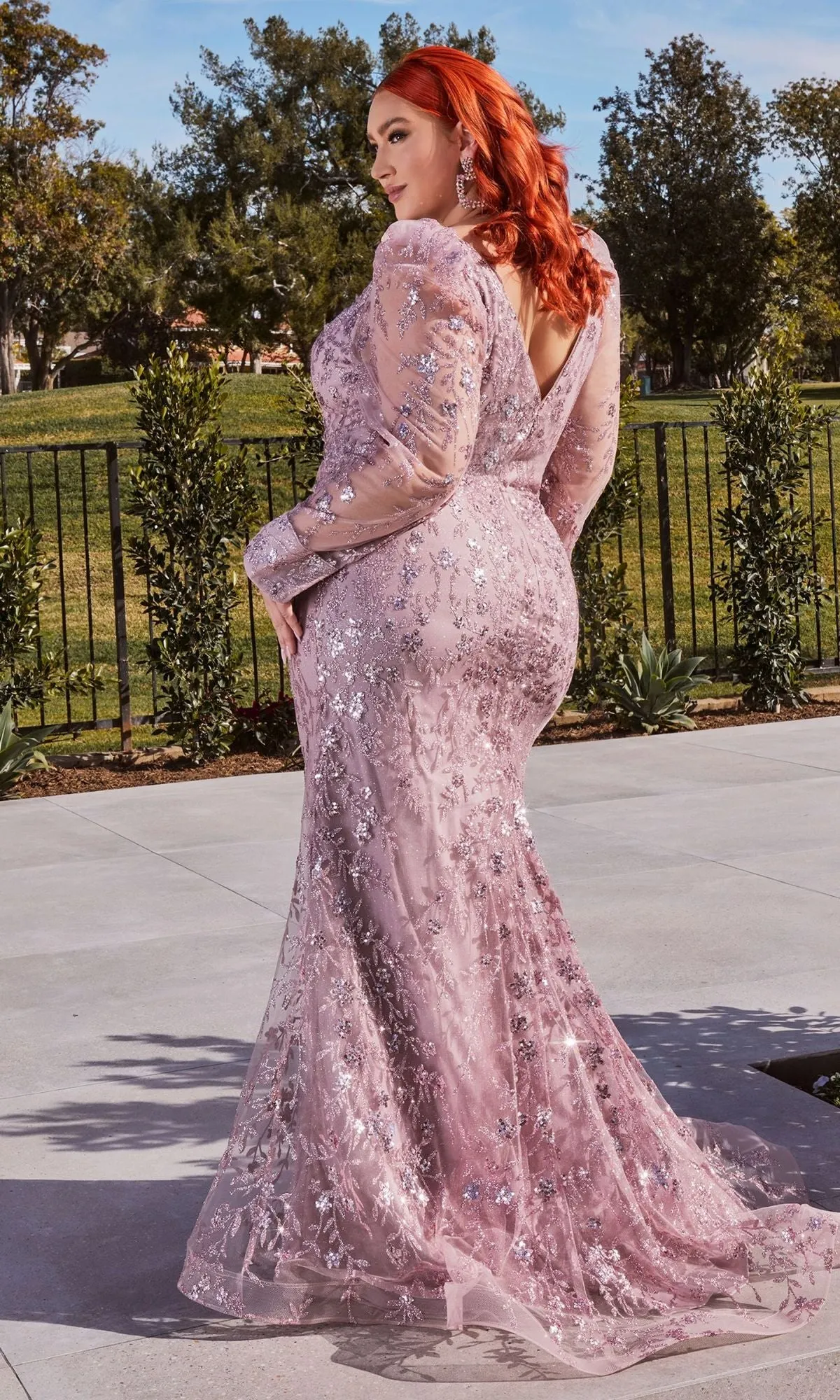 Long Sleeve Long Glitter-Lace Prom Dress CD989 sold by PromGirl product image thumbnail 2