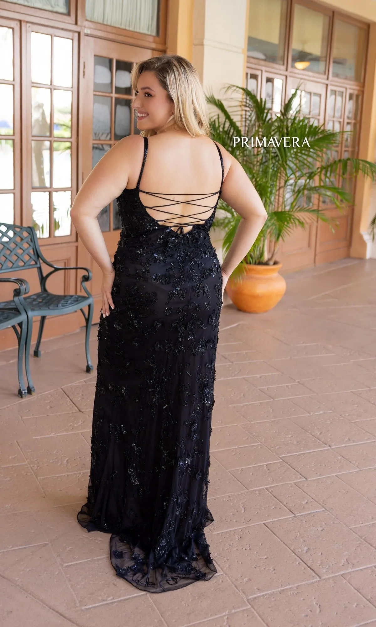 Plus-Size Long Beaded Primavera Prom Dress 14050 sold by PromGirl product image thumbnail 2