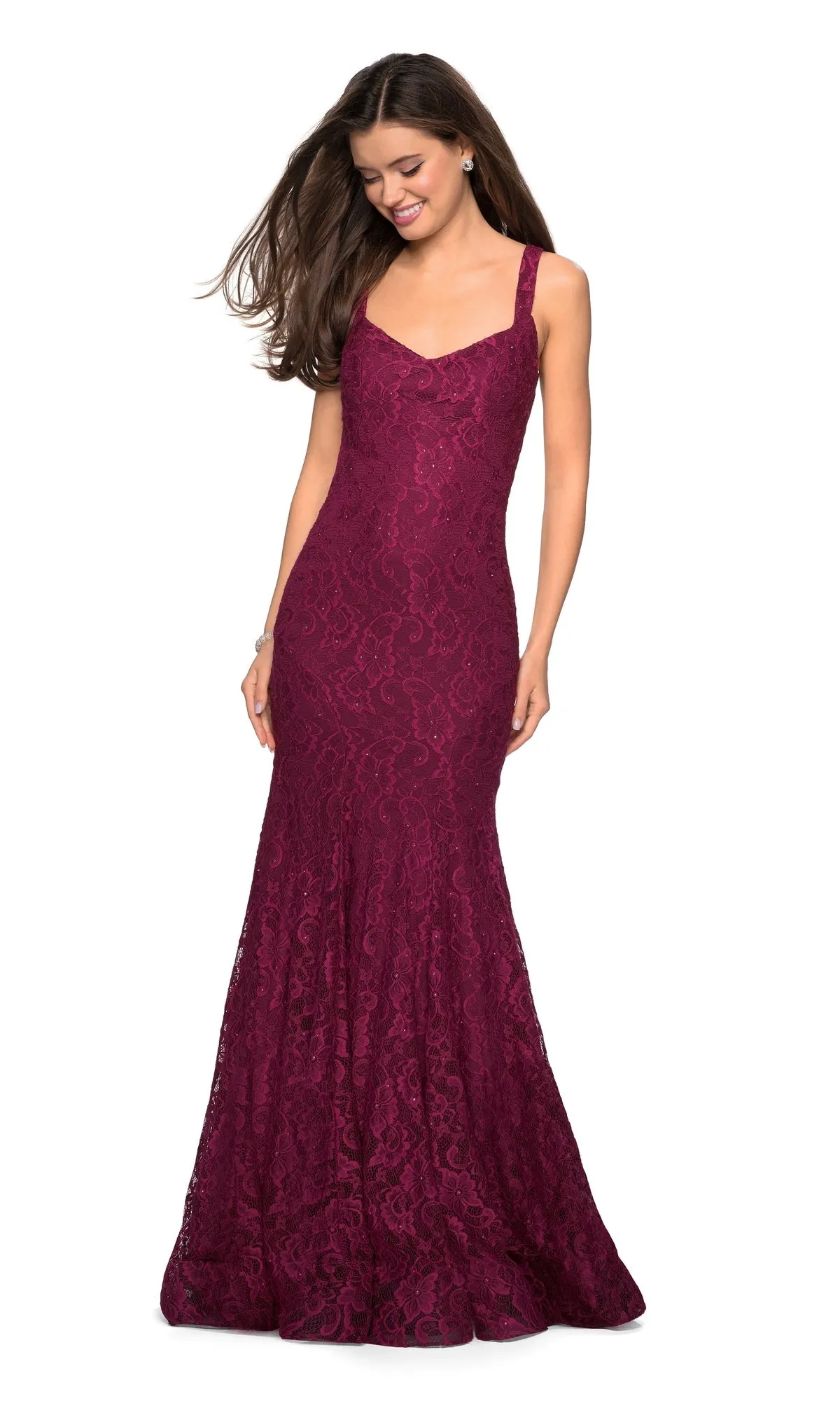 Open-Back Lace Mermaid Prom Dress: La Femme 27709 sold by PromGirl product image thumbnail 4