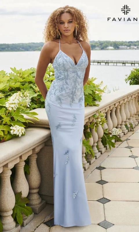 Beaded Applique Long Faviana Prom Dress 11003 sold by PromGirl
