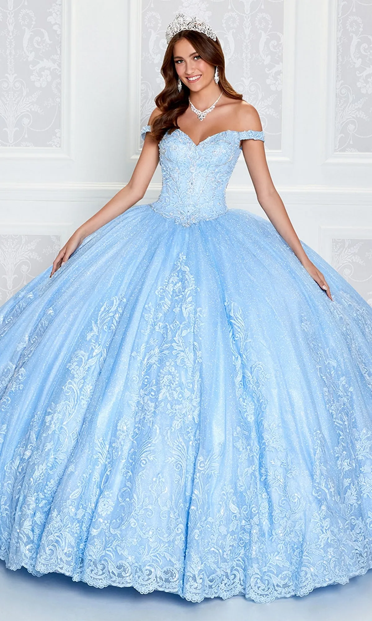 PR12264 Princesa Quince Dress with Glitter Tulle sold by PromGirl product image thumbnail 4