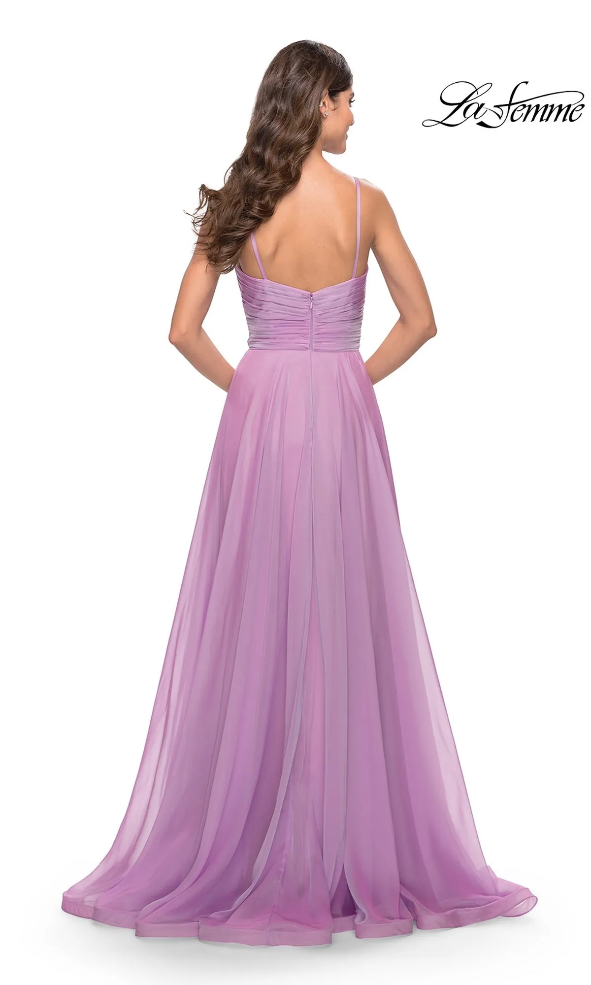 La Femme V-Neck Long A-Line Prom Dress 31500 sold by PromGirl product image thumbnail 2