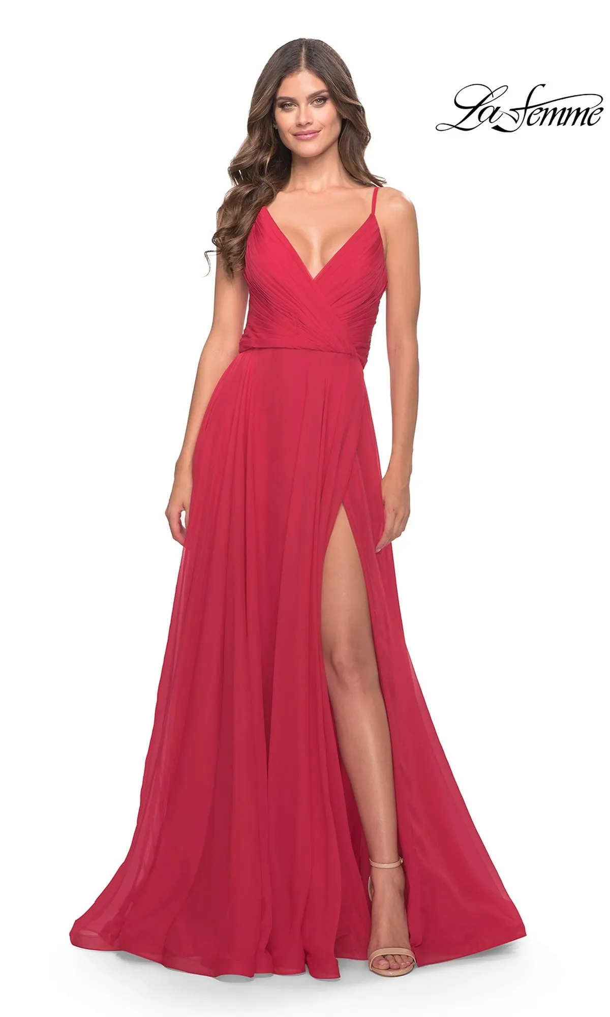 La Femme V-Neck Long A-Line Prom Dress 31500 sold by PromGirl product image thumbnail 5