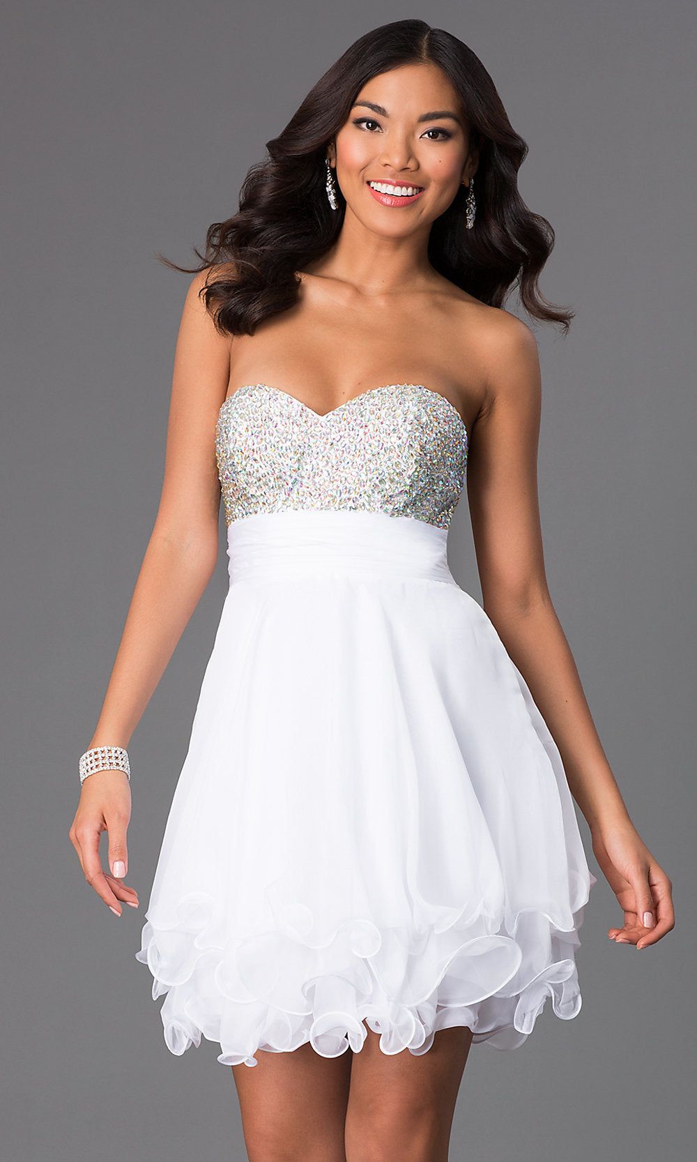 Strapless Short Junior Prom Dress by La Femme sold by PromGirl product image thumbnail 4