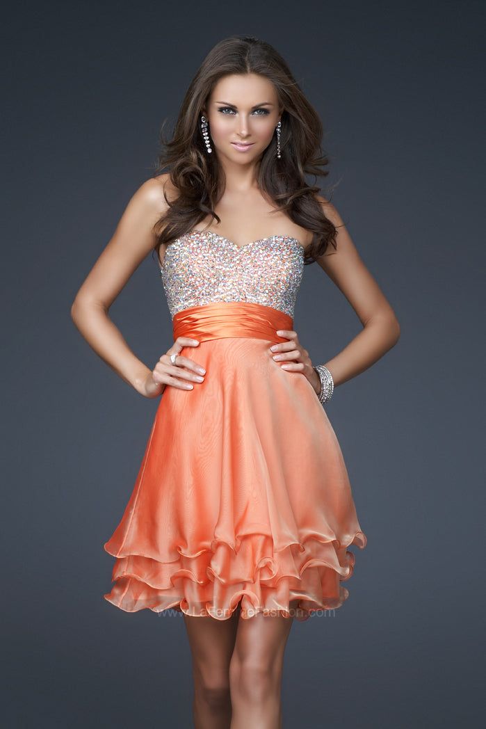 Strapless Short Junior Prom Dress by La Femme sold by PromGirl