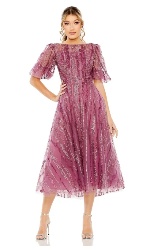 Embroidered Wedding-Guest Dress: Mac Duggal 20485 sold by PromGirl