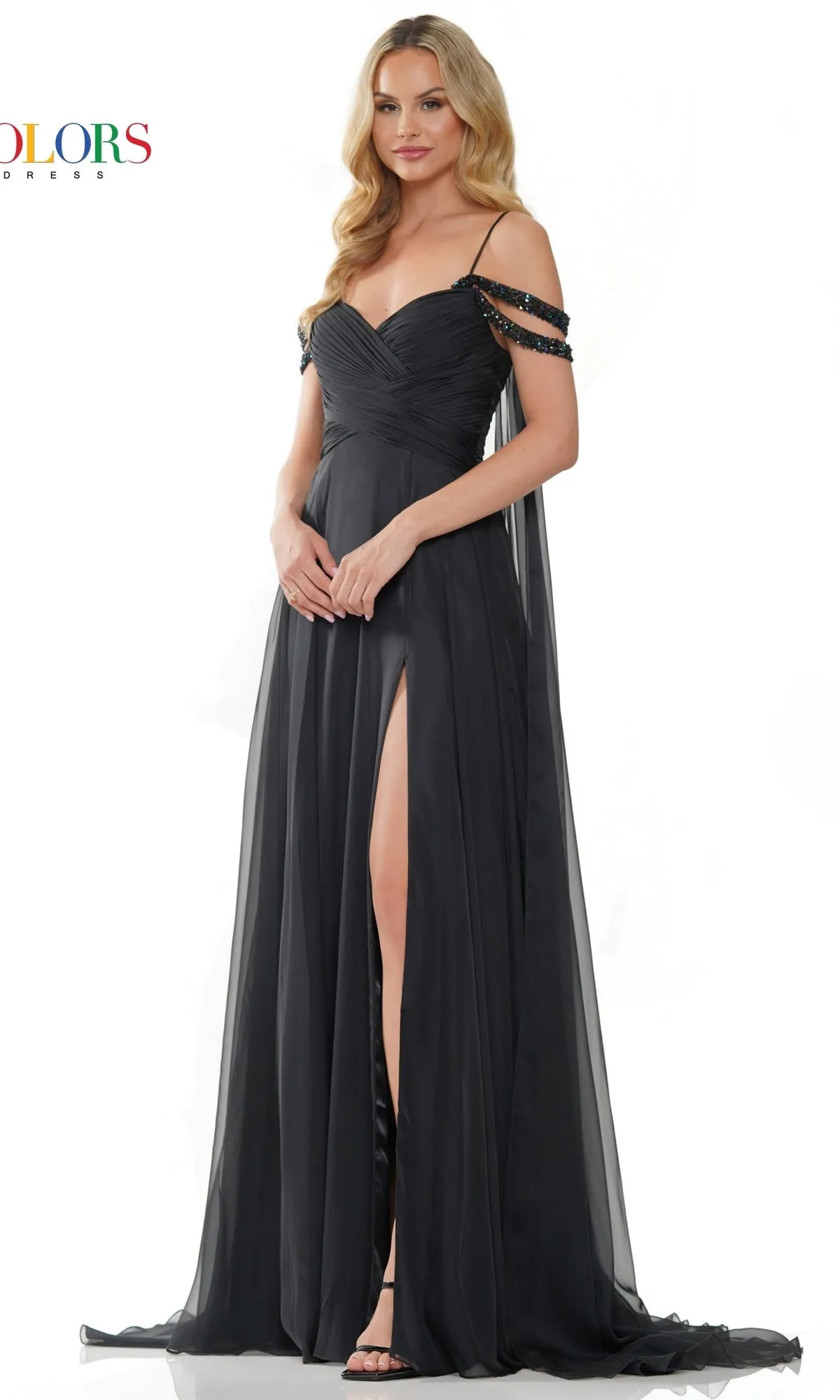 Side-Drapes Long Chiffon A-Line Prom Dress 3101 sold by PromGirl