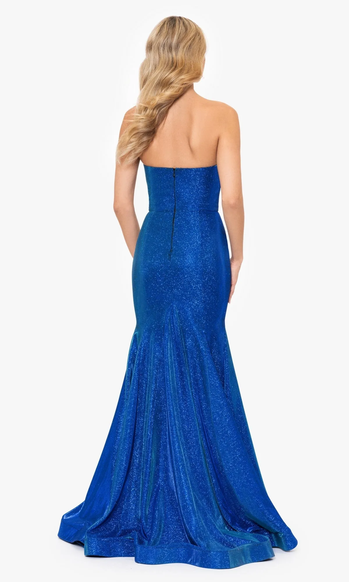Strapless Long Blue Mermaid Prom Dress 4720BN sold by PromGirl product image thumbnail 2