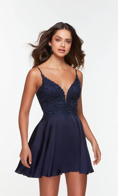 Alyce Lace-Up Short Homecoming Dress 3113 sold by PromGirl