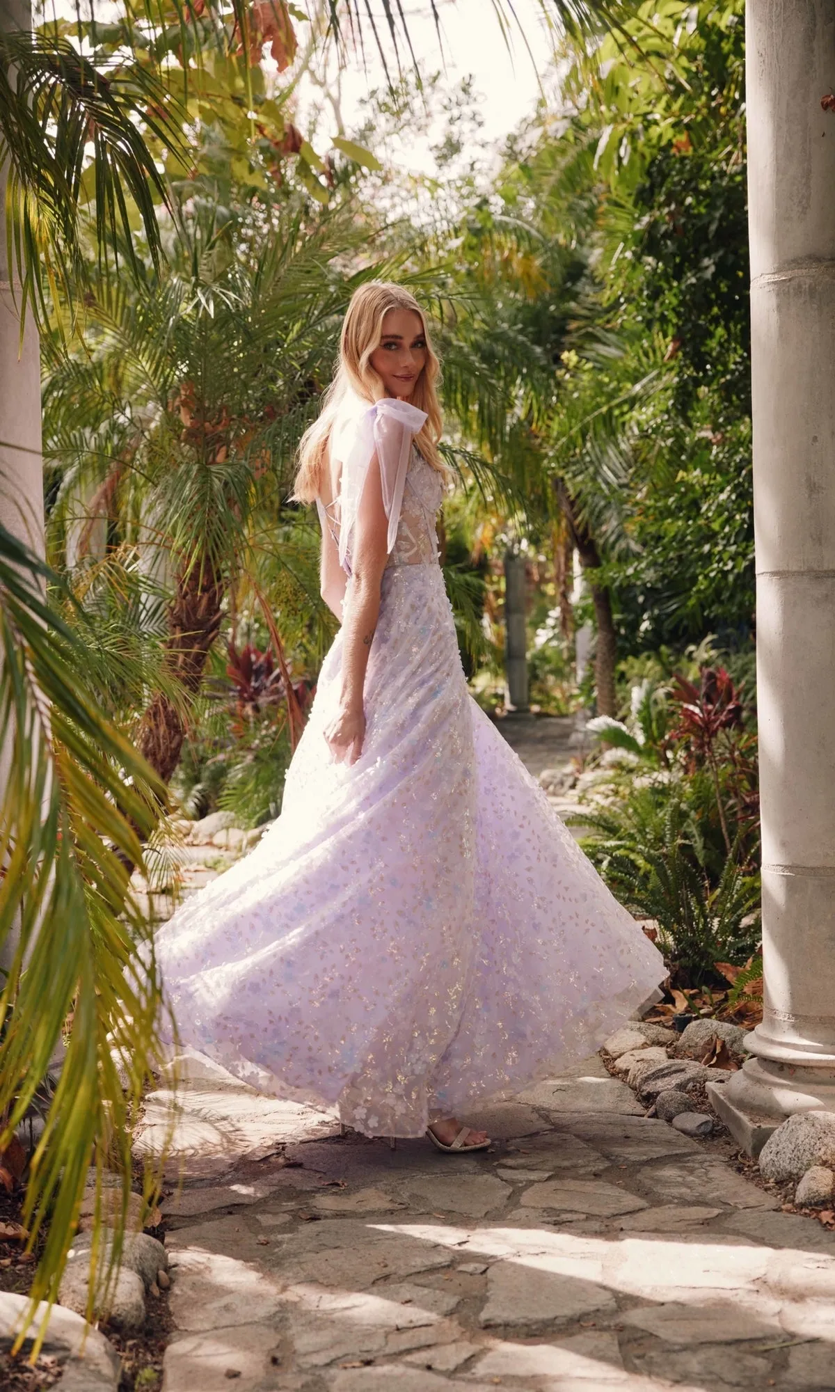 Lilac Purple Long Lace Prom Dress: Juliet JT2439K sold by PromGirl product image thumbnail 4
