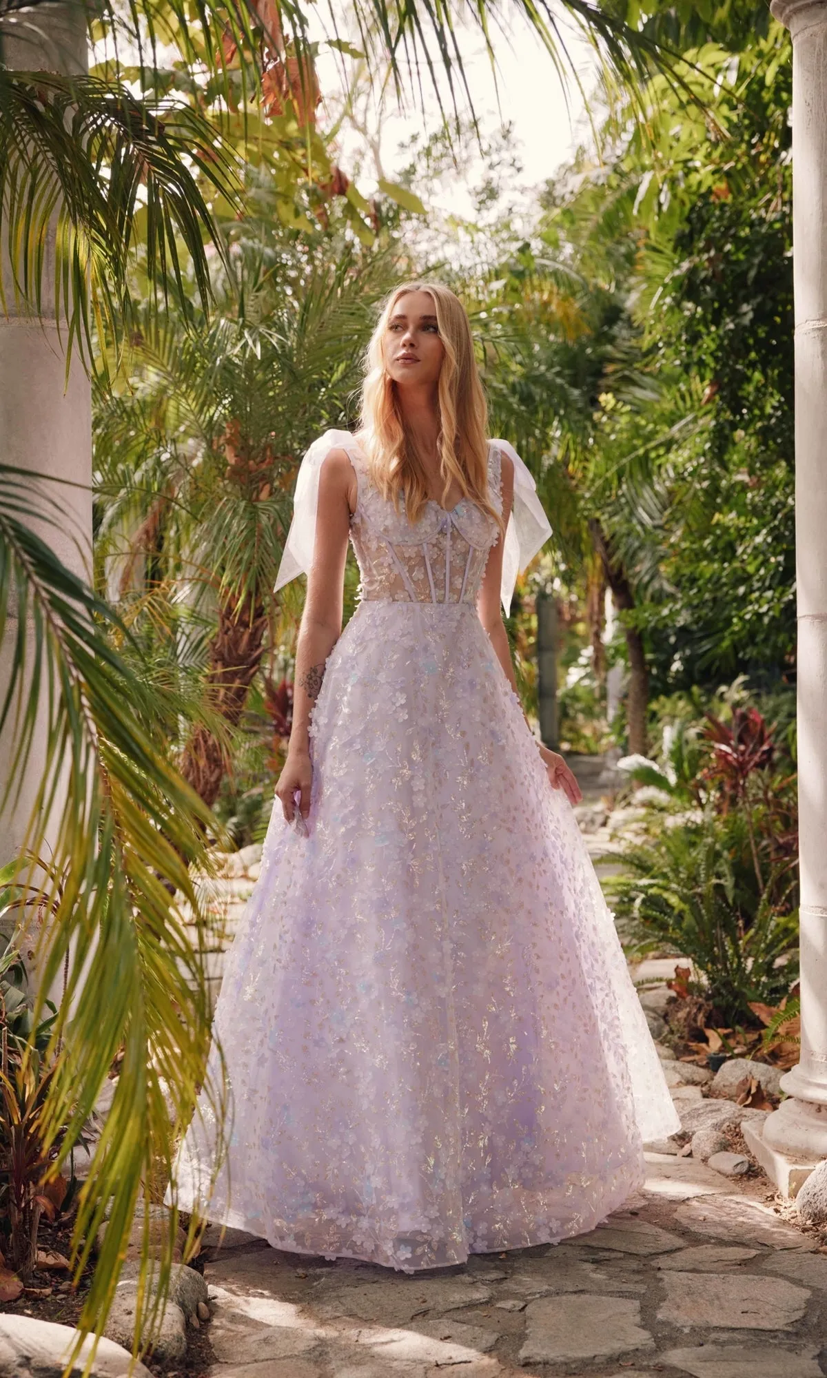 Lilac Purple Long Lace Prom Dress: Juliet JT2439K sold by PromGirl product image thumbnail 5