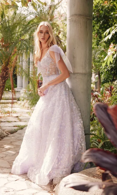 Lilac Purple Long Lace Prom Dress: Juliet JT2439K sold by PromGirl