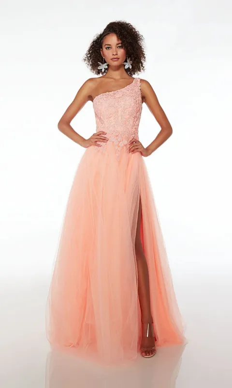Alyce One-Shoulder Long Glitter Prom Dress 61624 sold by PromGirl