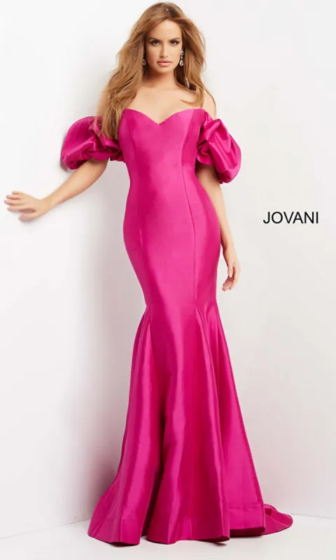 Jovani Puff-Sleeve Long Mermaid Prom Dress 09031 made by Jovani