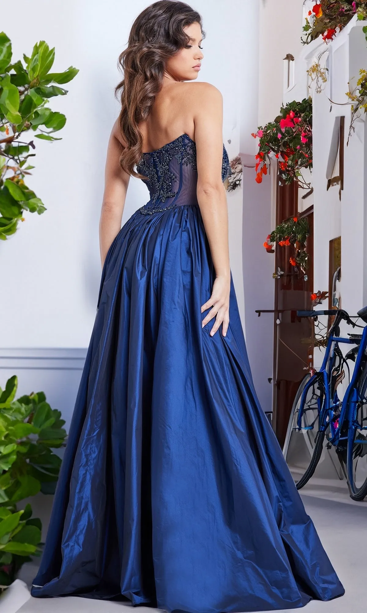 Jovani Strapless Long Taffeta Prom Dress 26114 sold by PromGirl product image thumbnail 2