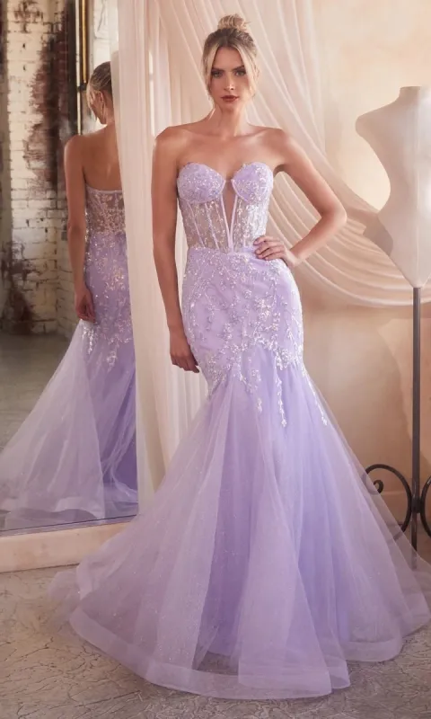 Strapless Sweetheart Long Mermaid Prom Dress CB139 sold by PromGirl